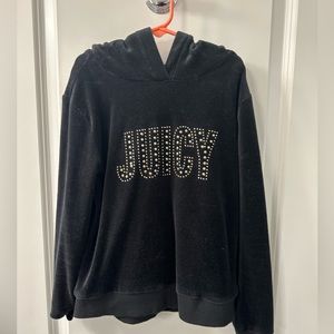 Juicy Couture black velour hoodie - girls size 12
